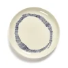 Serax Feast by Ottolenghi bord S ø 19 cm h 2 cm aardewerk White + Swirl-Stripes Blue