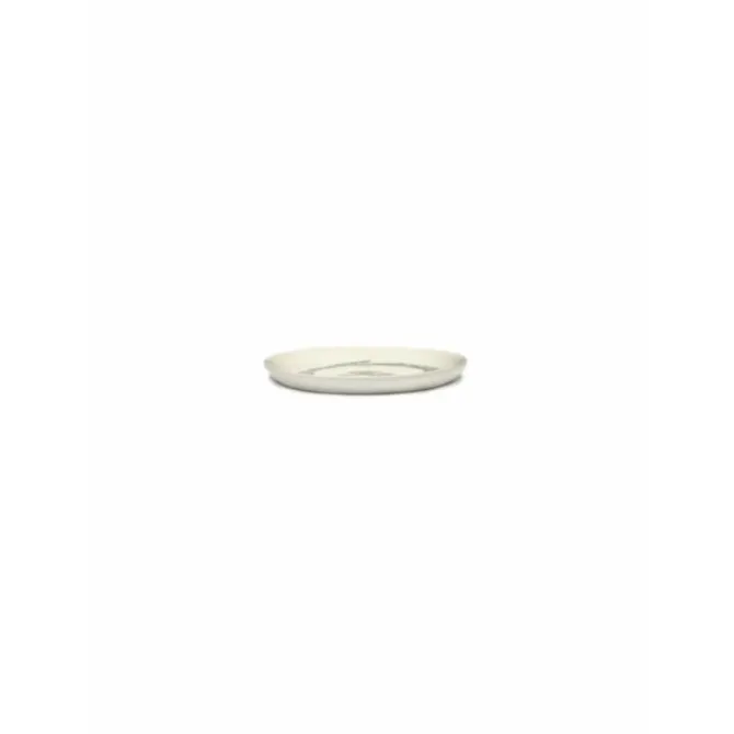Serax Feast by Ottolenghi bord S ø 19 cm h 2 cm aardewerk White + Swirl-Stripes Blue