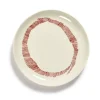 Serax Feast by Ottolenghi bord S ø 19 cm h 2 cm aardewerk White + Swirl-Stripes Red