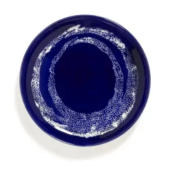 Serax Feast by Ottolenghi bord S ø 19 cm h 2 cm aardewerk Lapis Lazuli + Swirl-Dots White