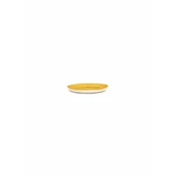 Serax Feast by Ottolenghi bord XS ø 16 cm h 2 cm aardewerk Sunny Yellow + Swirl-Dots Black