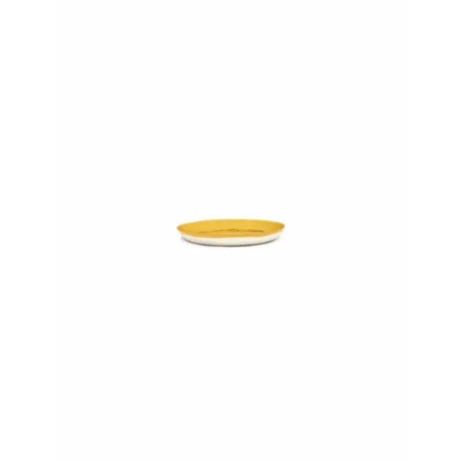 Serax Feast by Ottolenghi bord XS ø 16 cm h 2 cm aardewerk Sunny Yellow + Swirl-Dots Black