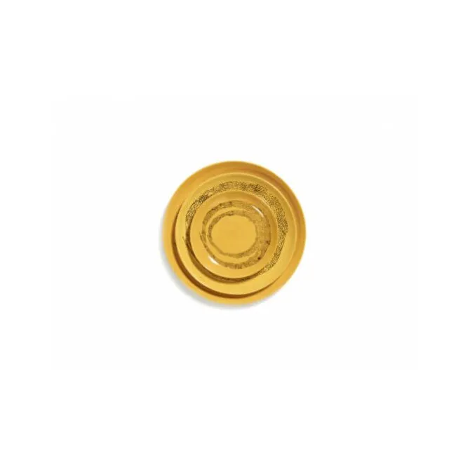 Serax Feast by Ottolenghi bord XS ø 16 cm h 2 cm aardewerk Sunny Yellow + Swirl-Dots Black