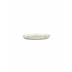 Serax Feast by Ottolenghi bord L ø 26 cm h 2 cm aardewerk White + Swirl-Stripes Blue