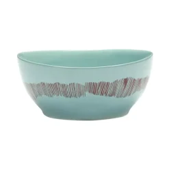 Serax Feast by Ottolenghi kom S ø 15 cm h 7 cm aardewerk Azure + Swirl-Stripes Red