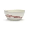 Serax Feast by Ottolenghi kom S ø 15 cm h 7 cm aardewerk White + Swirl-Stripes Red