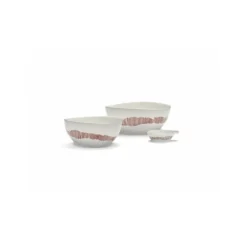 Serax Feast by Ottolenghi kom S ø 15 cm h 7 cm aardewerk White + Swirl-Stripes Red