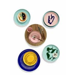 Serax Feast by Ottolenghi kom S ø 15 cm h 7 cm aardewerk Delicious Pink + Swirl-Stripes Blue