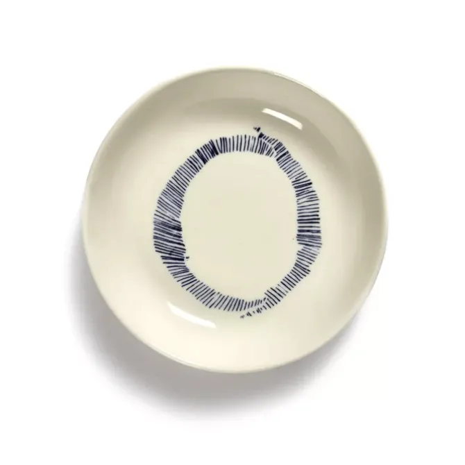 Serax Feast by Ottolenghi schotel S ø 11 cm h 2 cm aardewerk White + Swirl-Stripes Blue