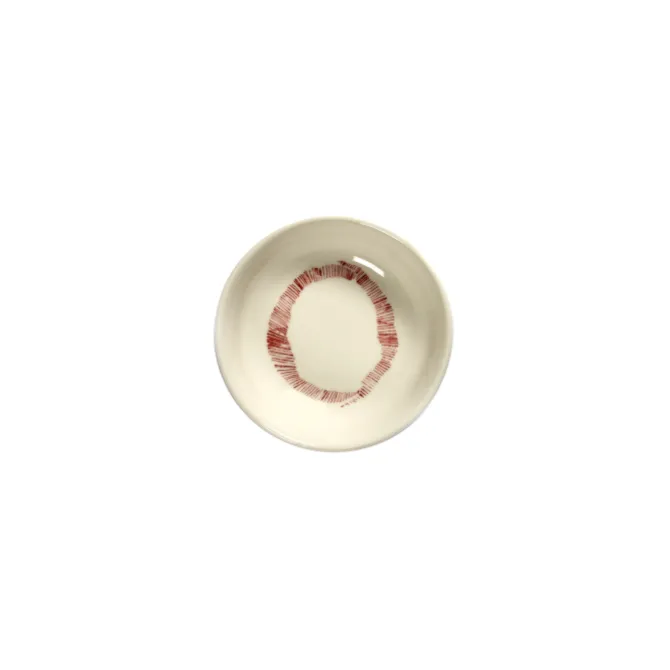 Serax Feast by Ottolenghi schotel XS ø 7 cm h 2 cm aardewerk White + Swirl-Stripes Red