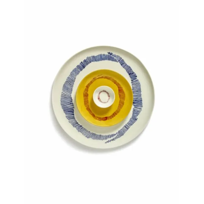 Serax Feast by Ottolenghi schotel XS ø 7 cm h 2 cm aardewerk White + Swirl-Stripes Red