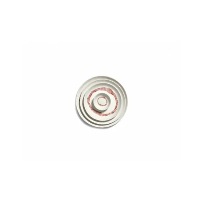 Serax Feast by Ottolenghi schotel XS ø 7 cm h 2 cm aardewerk White + Swirl-Stripes Red