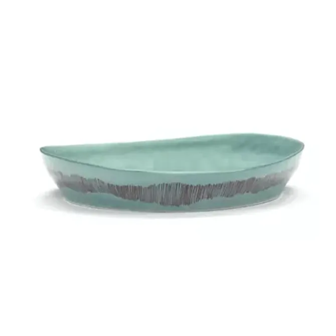 Serax Feast by Ottolenghi serveerschaal S ø 30 cm h 6 cm aardewerk Azure + Swirl Stripes Red