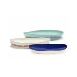 Serax Feast by Ottolenghi serveerschaal L ø 36 cm h 6 cm aardewerk White + Swirl Stripes Red