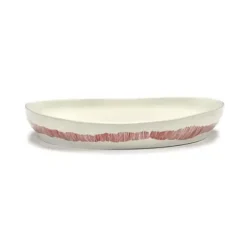 Serax Feast by Ottolenghi serveerschaal L ø 36 cm h 6 cm aardewerk White + Swirl Stripes Red