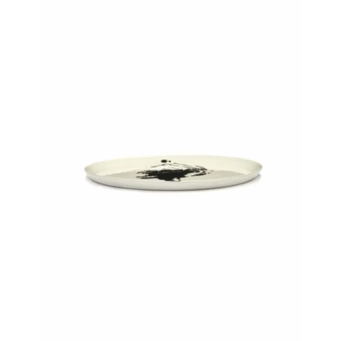 Serax Feast by Ottolenghi serveerbord ø 35 cm h 2 cm aardewerk White + Artichoke Black