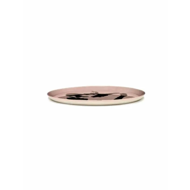 Serax Feast by Ottolenghi serveerbord ø 35 cm h 2 cm aardewerk Delicious Pink + Pepper Gold