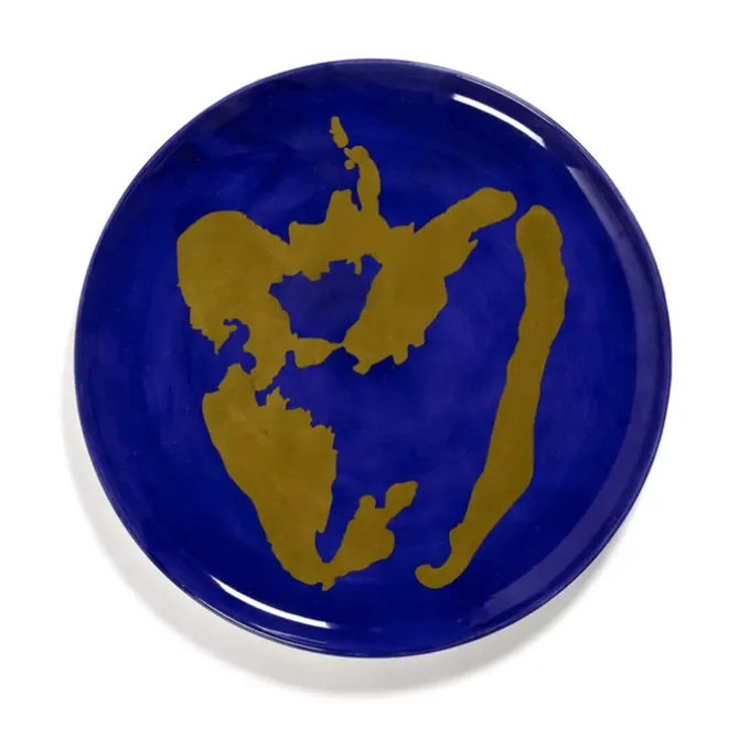 Serax Feast by Ottolenghi serveerbord ø 35 cm h 2 cm aardewerk Lapis Lazuli - Pepper Gold