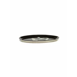 Serax Feast by Ottolenghi serveerbord ø 35 cm h 2 cm aardewerk Black + Pepper White