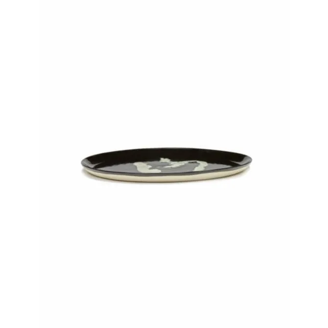 Serax Feast by Ottolenghi serveerbord ø 35 cm h 2 cm aardewerk Black + Pepper White
