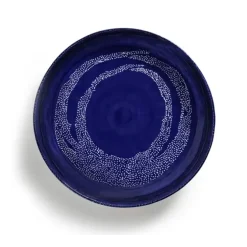 Serax Feast by Ottolenghi serveerschaal L ø 35 cm h 6 cm aardewerk Lapis Lazuli + Swirl Dots White