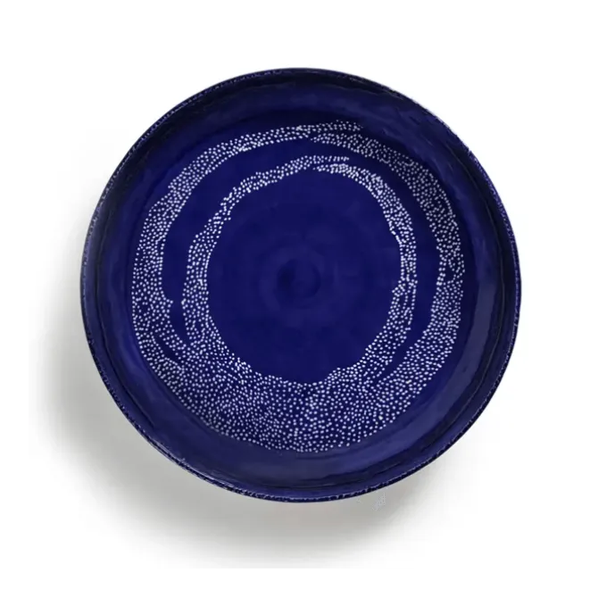 Serax Feast by Ottolenghi serveerschaal L ø 35 cm h 6 cm aardewerk Lapis Lazuli + Swirl Dots White