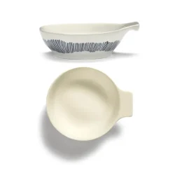 Serax Feast by Ottolenghi tapasbord L ø 11 cm h 3,5 cm aardewerk White + Swirl-Stripes Blue