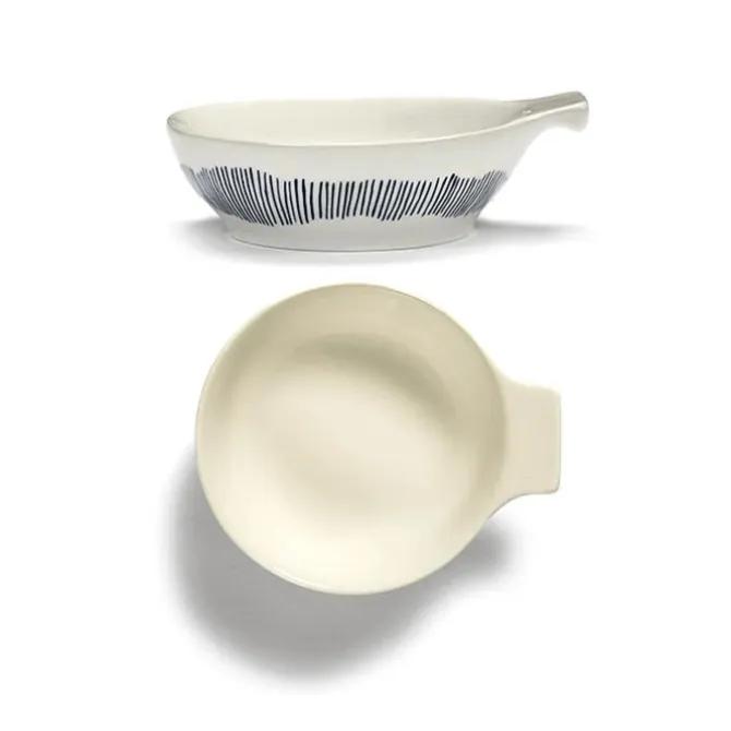 Serax Feast by Ottolenghi tapasbord L ø 11 cm h 3,5 cm aardewerk White + Swirl-Stripes Blue