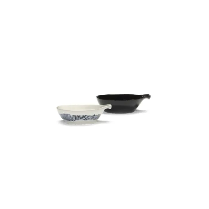 Serax Feast by Ottolenghi tapasbord L ø 11 cm h 3,5 cm aardewerk White + Swirl-Stripes Blue