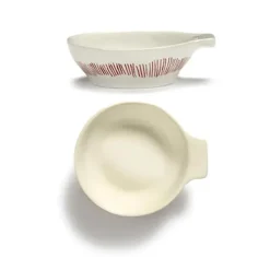 Serax Feast by Ottolenghi tapasbord S ø 8 cm h 2,5 cm aardewerk White + Swirl-Stripes Red