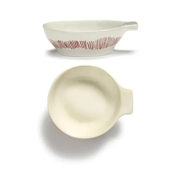 Serax Feast by Ottolenghi tapasbord S ø 8 cm h 2,5 cm aardewerk White + Swirl-Stripes Red