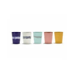 Serax Feast by Ottolenghi theekop 330 ml aardewerk Lapis Lazuli + Swirl-Stripes White
