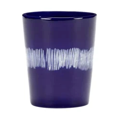 Serax Feast by Ottolenghi theekop 330 ml aardewerk Lapis Lazuli + Swirl-Stripes White