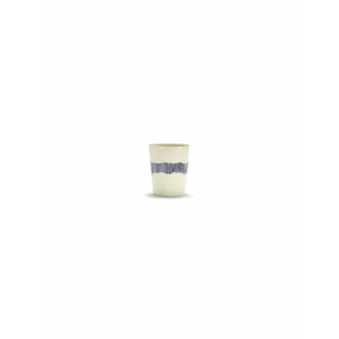 Serax Feast by Ottolenghi theekop 330 ml aardewerk White + Swirl-Stripes Blue