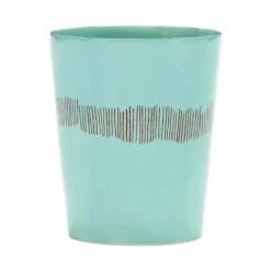 Serax Feast by Ottolenghi theekop 330 ml aardewerk Azure + Swirl-Stripes Red
