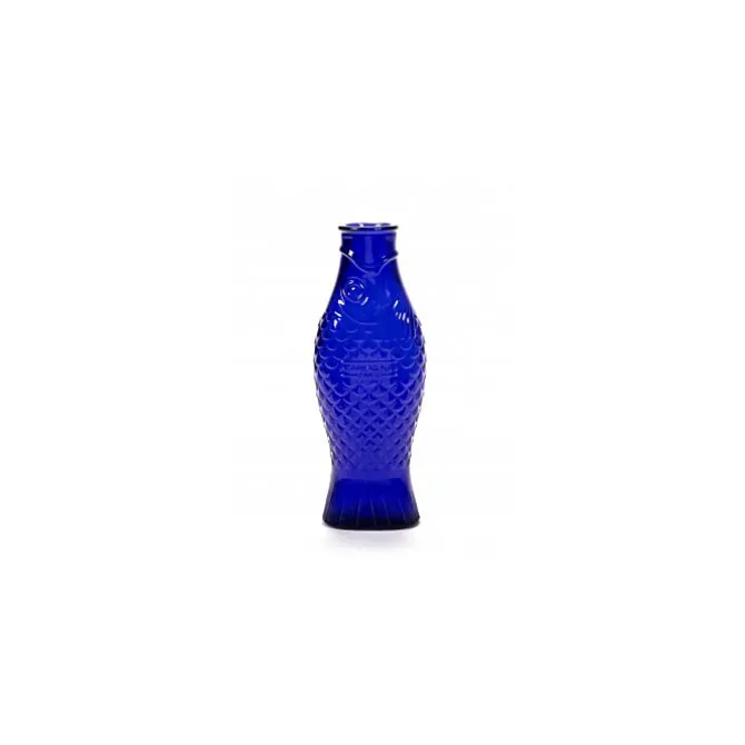 Serax Fish & Fish fles 1 liter glas koningsblauw