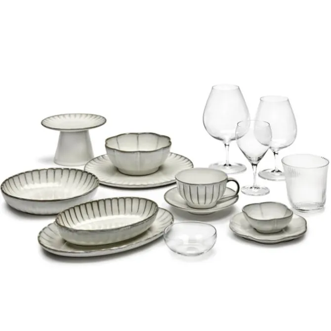 Serax INKU by Sergio Herman bord ovaal L 30 x 21 cm h 1,7 cm aardewerk wit