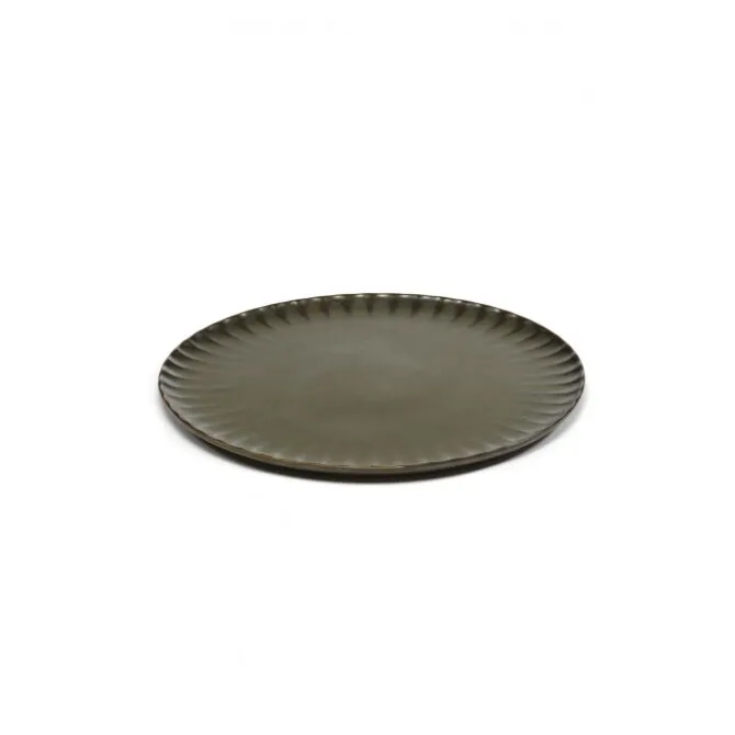Serax INKU by Sergio Herman bord XL ø 27 cm h 1,7 cm aardewerk groen
