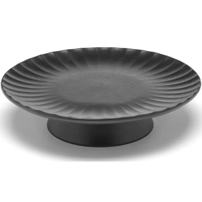 Serax INKU by Sergio Herman taartplateau L ø 24 cm h 6,5 cm aardewerk zwart