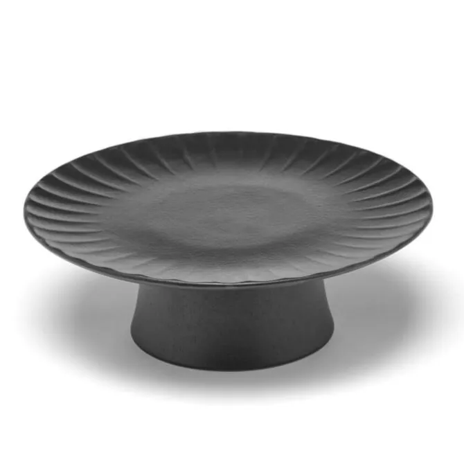 Serax INKU by Sergio Herman taartplateau M ø 21 cm h 8 cm aardewerk zwart