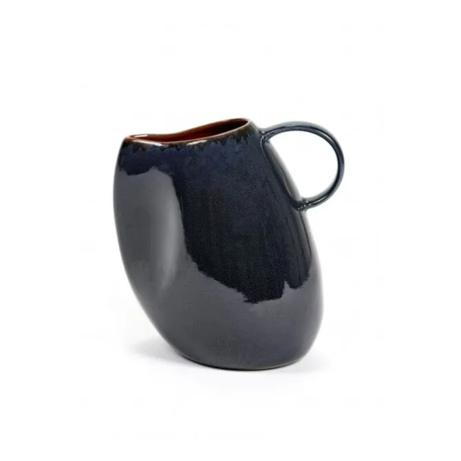 Serax karaf S 14 x 10 cm h 14 cm aardewerk donkerblauw