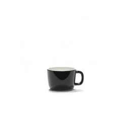 Serax Passe-Partout cappuccinokop met oor 200 ml ø 8,5 cm h 6 cm porselein glanzend zwart
