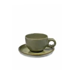Serax Surface by Sergio Herman koffiekop en schotel camogreen