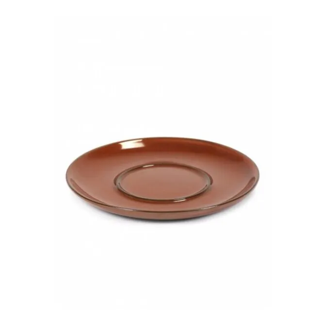 Serax Terres de Rêves schotel voor koffiekop 6 cm ø 13,5 cm h 1,2 cm rust