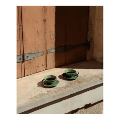 Serax Verde Lanza schotel voor cappuccinokop aardewerk groen
