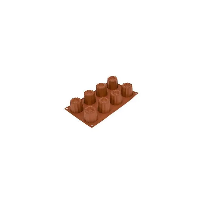 Silikomart bakvorm 8 canelé bordelais ø 5,5 silicone bruin