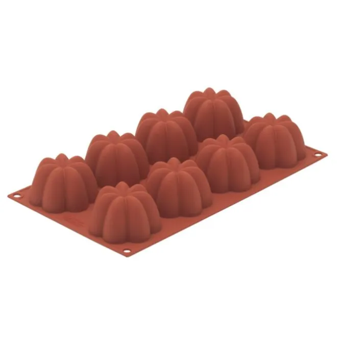 Silikomart bakvorm 8 charlotte vormen ø 7 cm silicone bruin