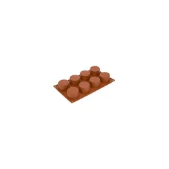 Silikomart bakvorm 8 cilinders ø 6 cm silicone bruin