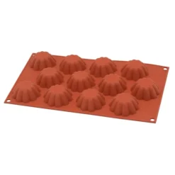 Silikomart bakvorm 12 mini brioches silicone bruin