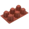 Silikomart bakvorm 6 pandoro ø 7,5 cm siliconen bruin